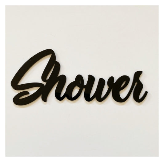 Shower Door Word Acrylic Wall Art Vintage
