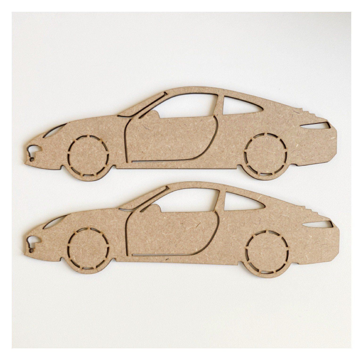 Car Porche x 2 MDF Wooden Shape DIY Cut Out Art Craft Decor - The Renmy Store Homewares & Gifts 