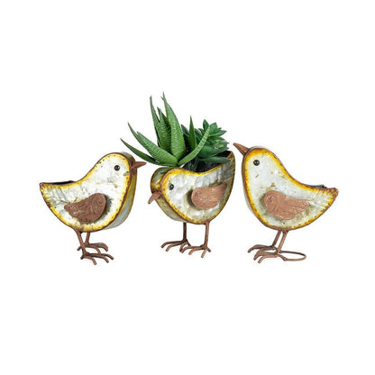 Planter Pot Plant Rustic Bird Birds Set of 3 - The Renmy Store Homewares & Gifts 