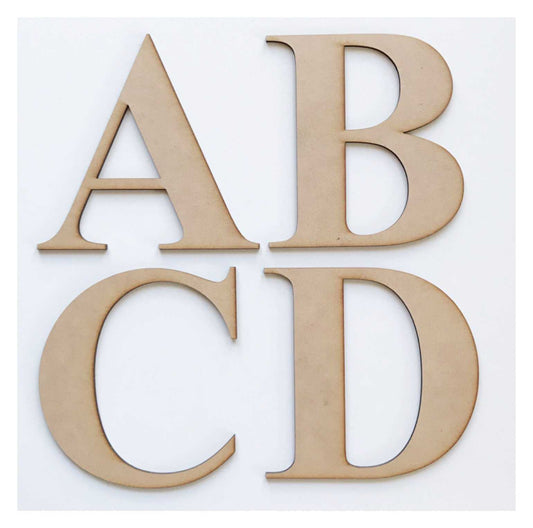 Letter Letters Alphabet MDF Raw Wood Timber 15cm