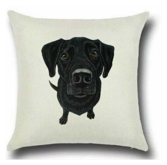 Cushion Pillow Dog Labrador Black Cutie