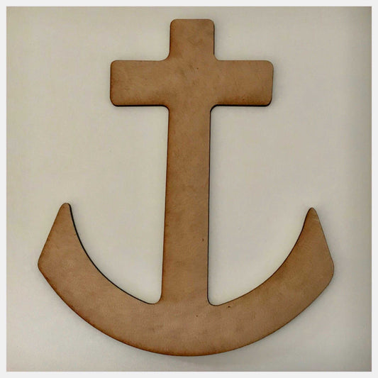 Cross Anchor MDF Shape DIY Raw Cut Out Art Religious Craft Decor