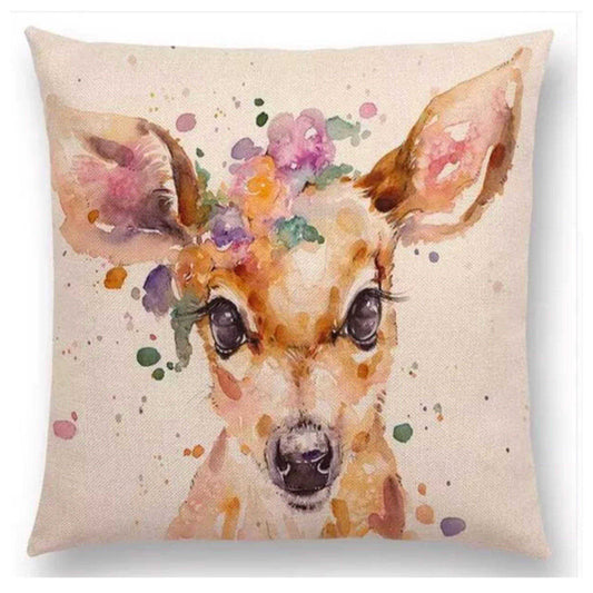 Cushion Pillow Deer Baby with Flowers
