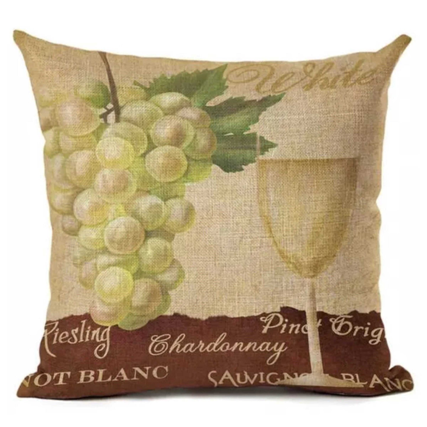 Cushion Pillow Vintage White Riesling Wine