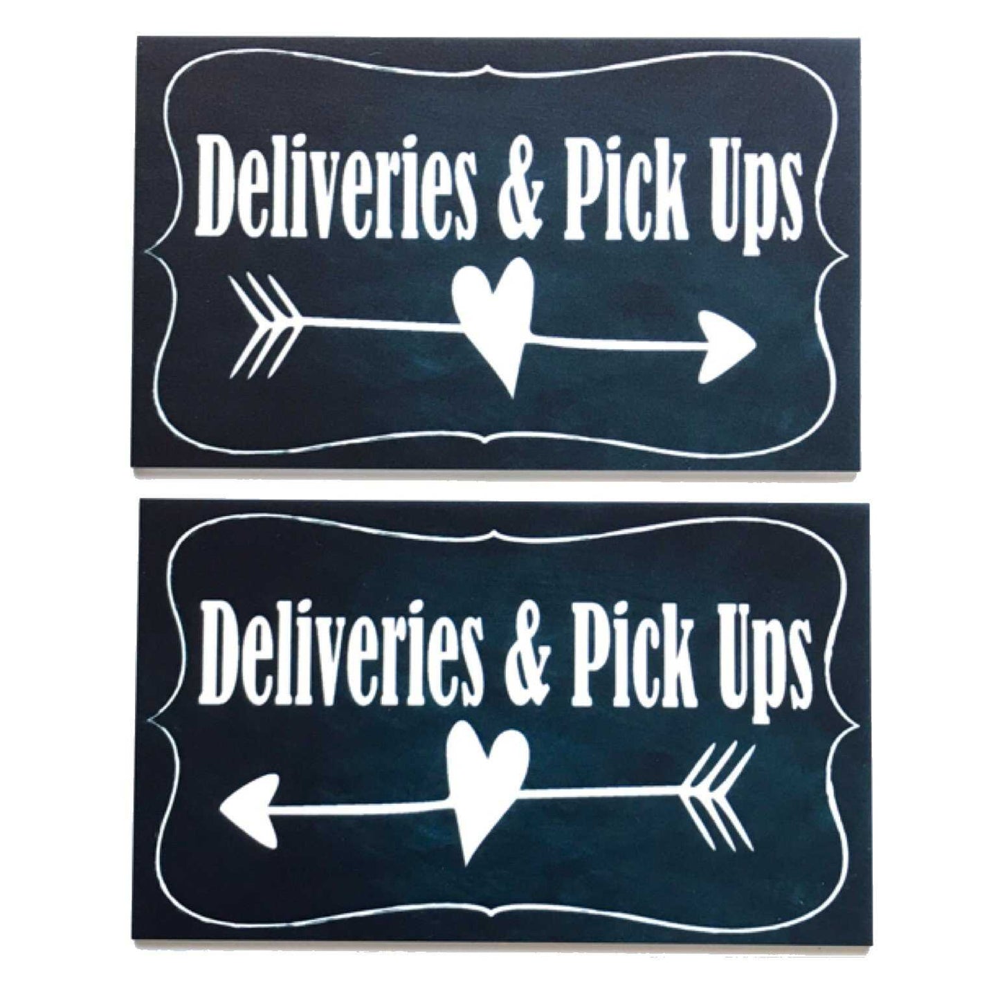 Deliveries & Pick Ups Vintage Black with Arrow Sign