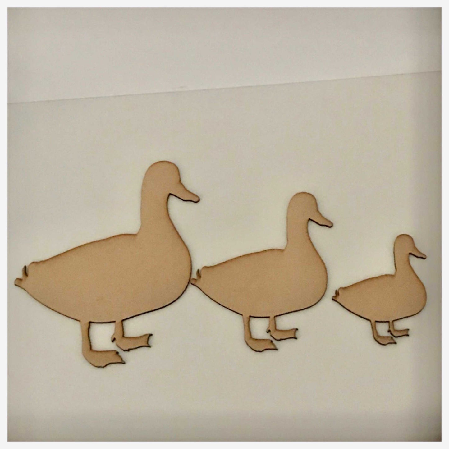 Duck Set of 3 Ducks MDF Shape DIY Raw Cut Out Art Craft Decor