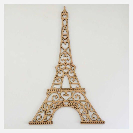 Eiffel Tower French Decorative Scroll DIY Raw MDF Timber