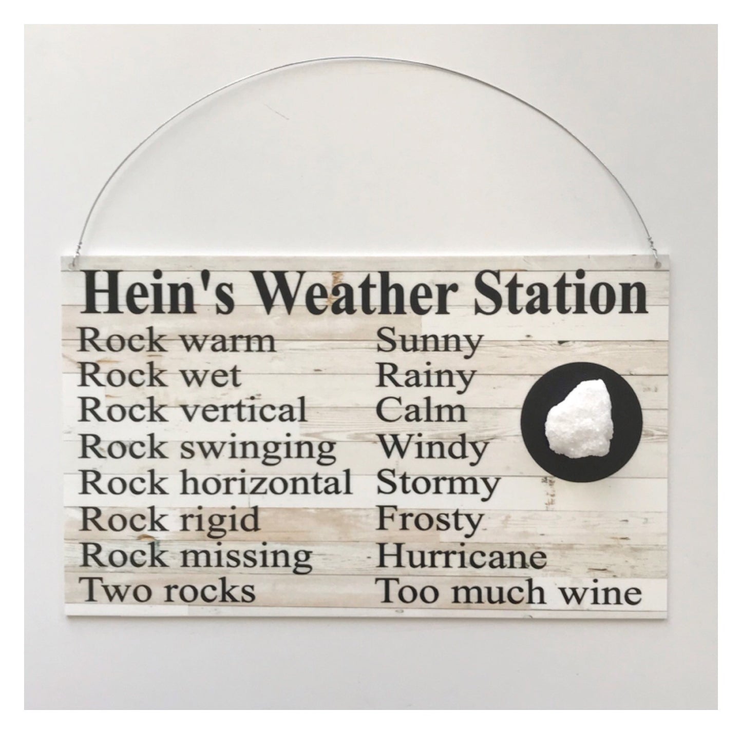 Weather Station Funny Rock Custom Personalised Name Sign