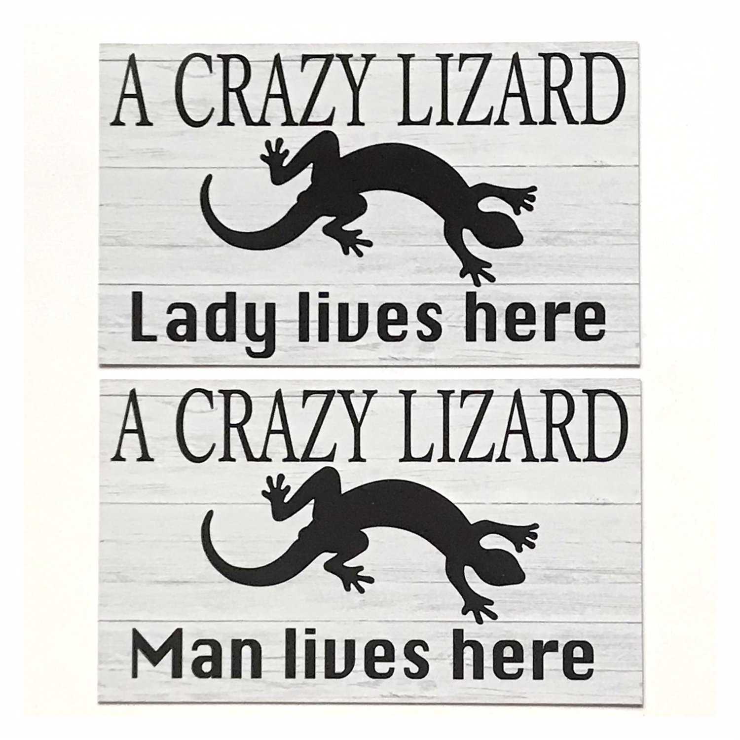 Crazy Lizard Lady or Man Live Here Sign