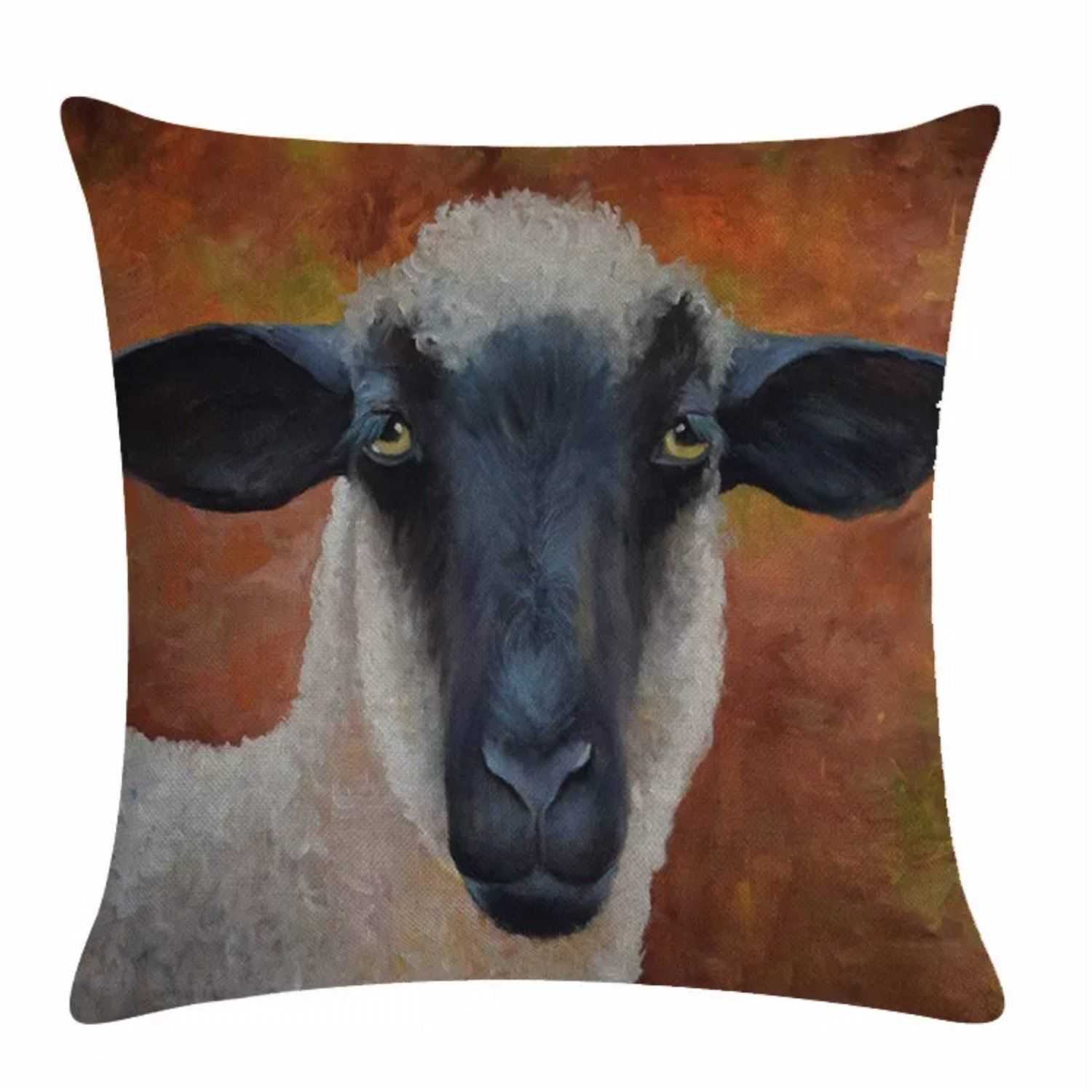 Cushion Pillow Sheep Ewe Cute White Funky Farmhouse