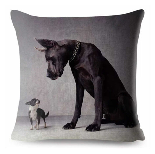 Cushion Pillow Gentle Giant Dog with Chihuahua