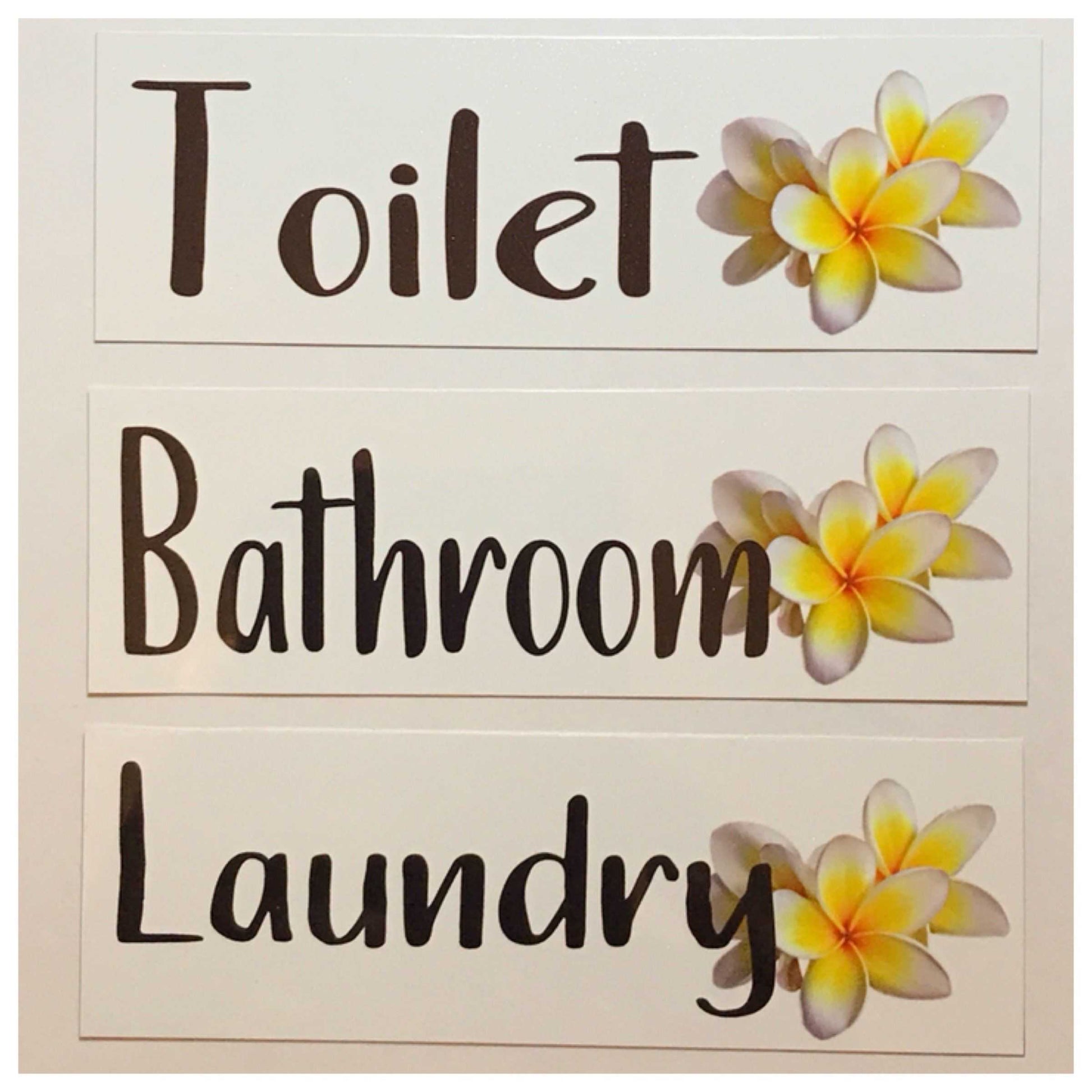 Frangipani Toilet Laundry Bathroom Door Sign