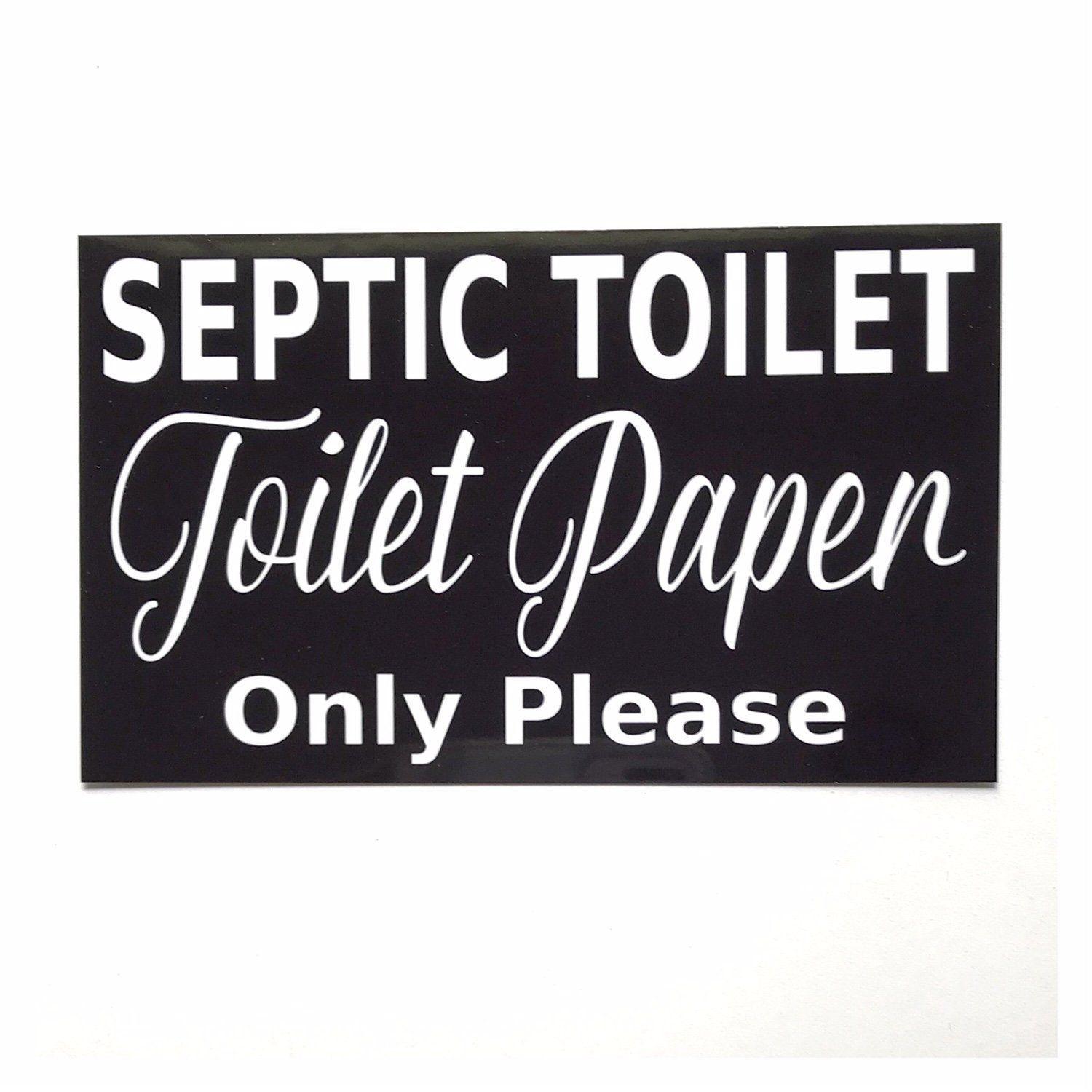 Septic Toilet Paper Only Black Sign - The Renmy Store Homewares & Gifts 