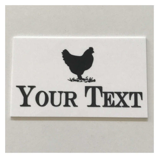 Chicken Hen Your Text Custom Wording White Sign