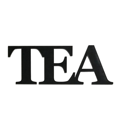 Tea Word Plastic Acrylic Wall Art Vintage Black - The Renmy Store Homewares & Gifts 