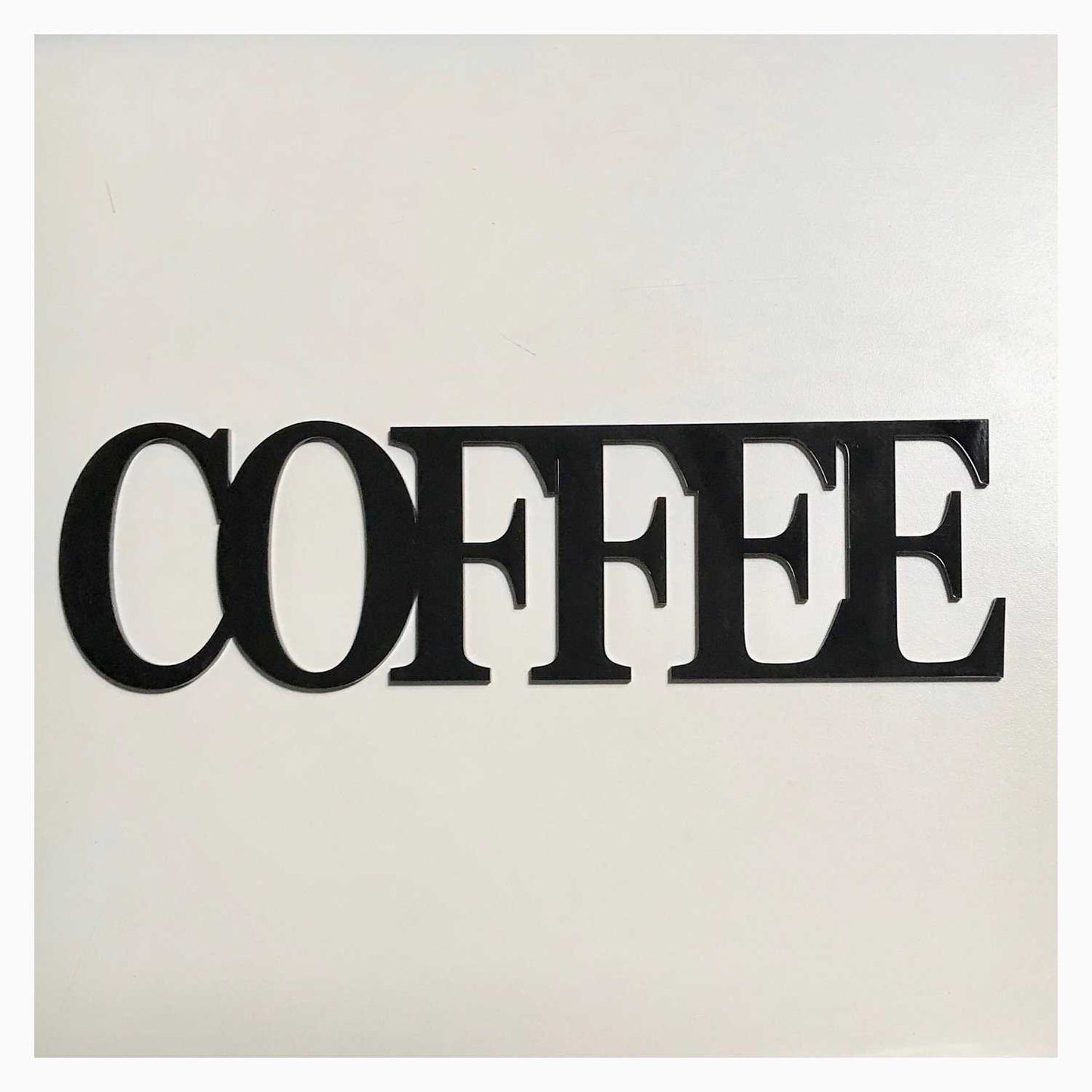 Coffee Word Plastic Acrylic Wall Art Vintage Black