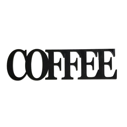 Coffee Word Plastic Acrylic Wall Art Vintage Black - The Renmy Store Homewares & Gifts 
