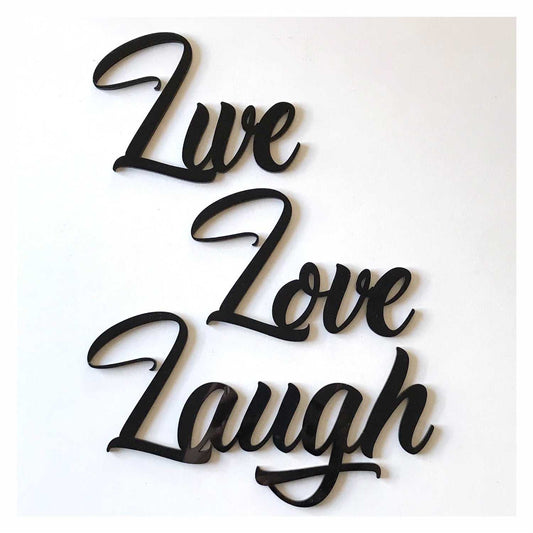 Live Love Laugh Word Plastic Acrylic Wall Art Vintage