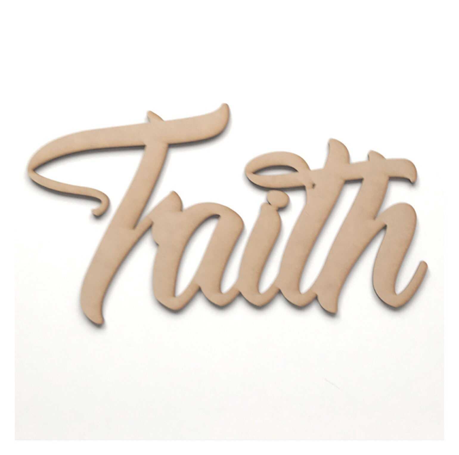 Faith Word Wall Quote Art DIY Raw MDF Timber Wood Religion Religious