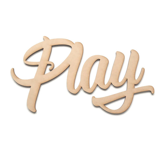 Play Word Wall Quote Art DIY Raw MDF Timber Wood Kids Children