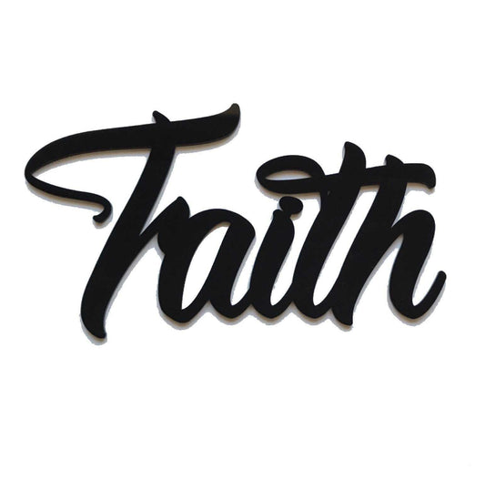 Faith Word Plastic Acrylic Wall Art Vintage Black or White - The Renmy Store Homewares & Gifts 