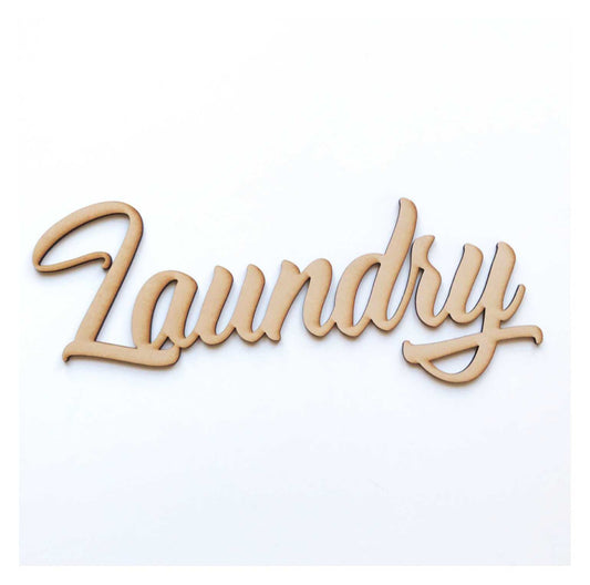 Laundry Word Sign MDF DIY Wooden