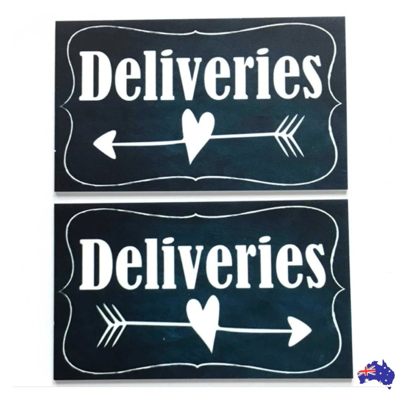 Deliveries Vintage Black with Arrow Sign