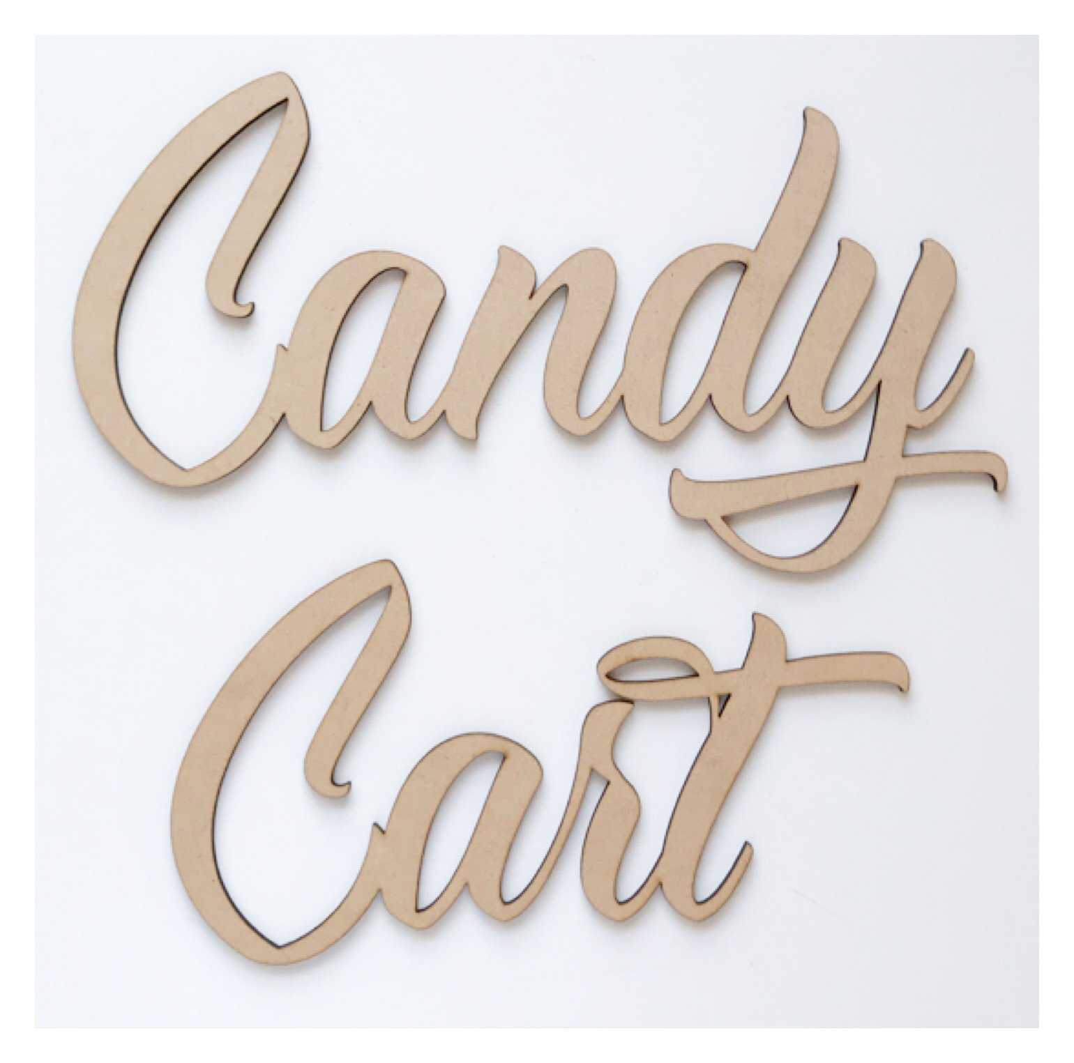 Candy Cart Word Wall Party Sweets Art DIY Raw MDF Timber Wood