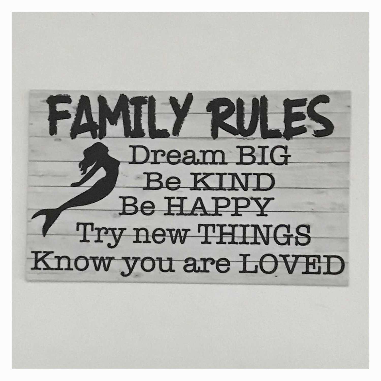 Family Rules with Mermaid Sign