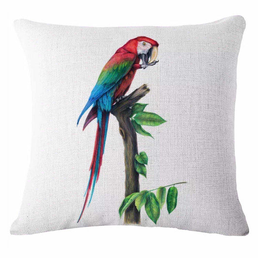 Cushion Pillow Macaw Bird Red Green Blue