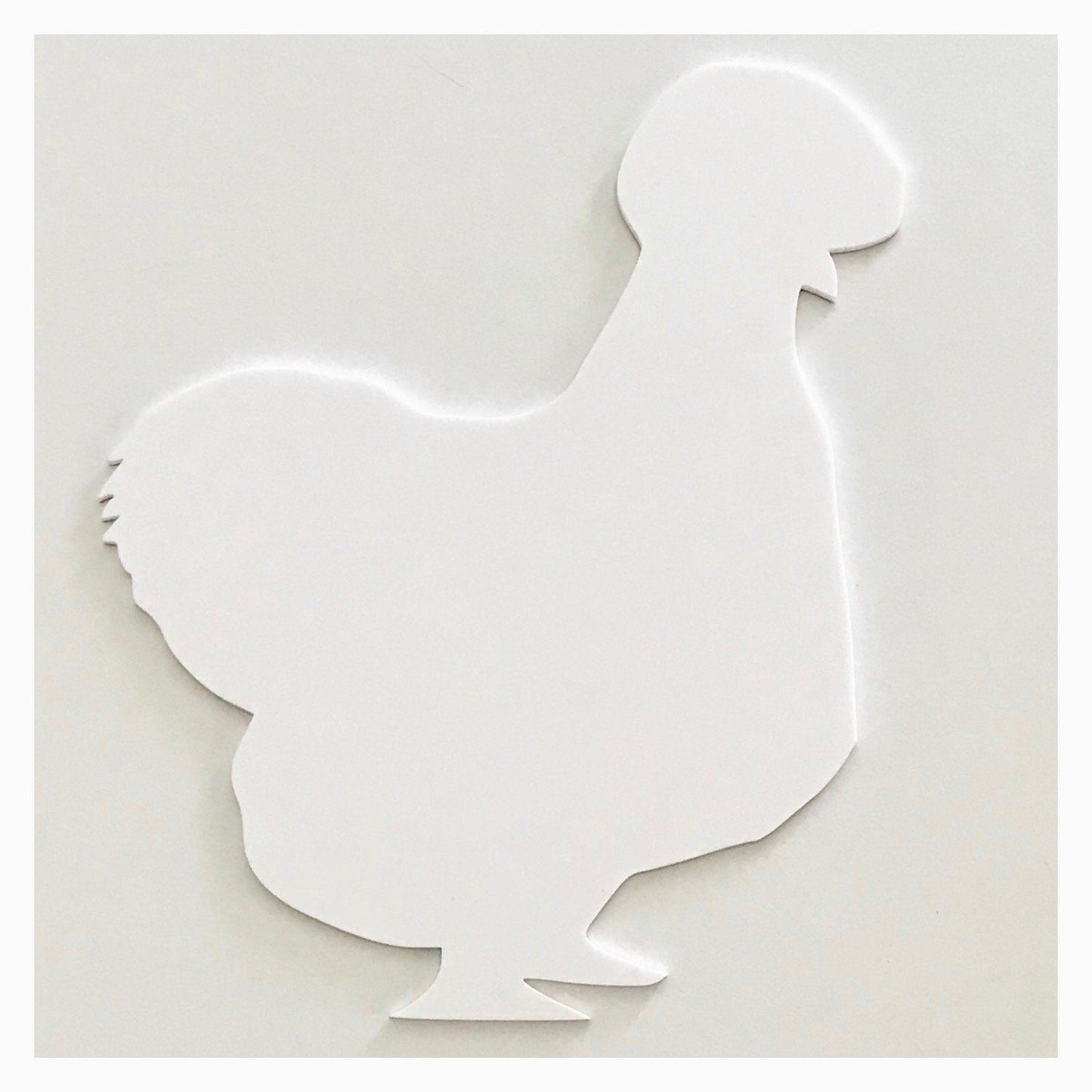 Silkie Chicken Hen White  Acrylic Country Decor