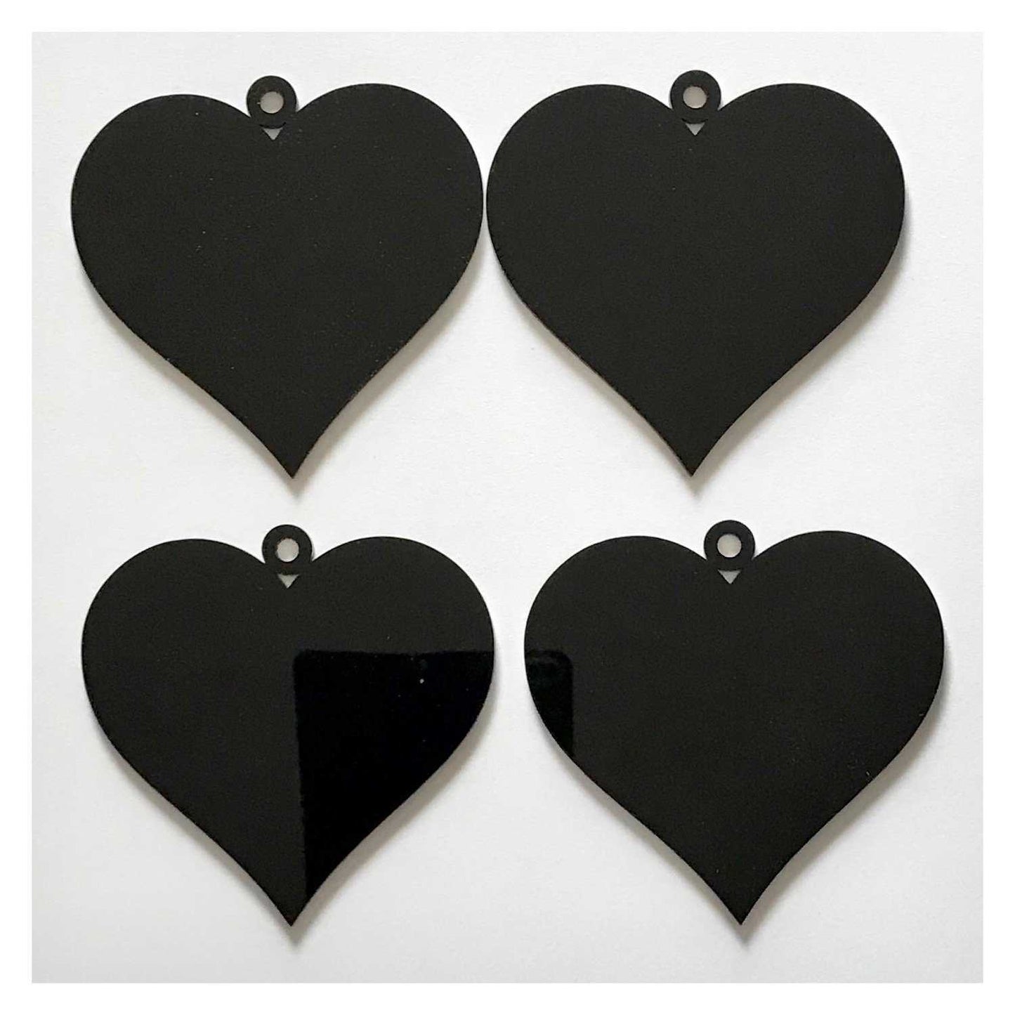 Heart Love Wedding Xmas Party Decoration Hanging Set Of 3 Black Plastic Acrylic Country Decor Garden
