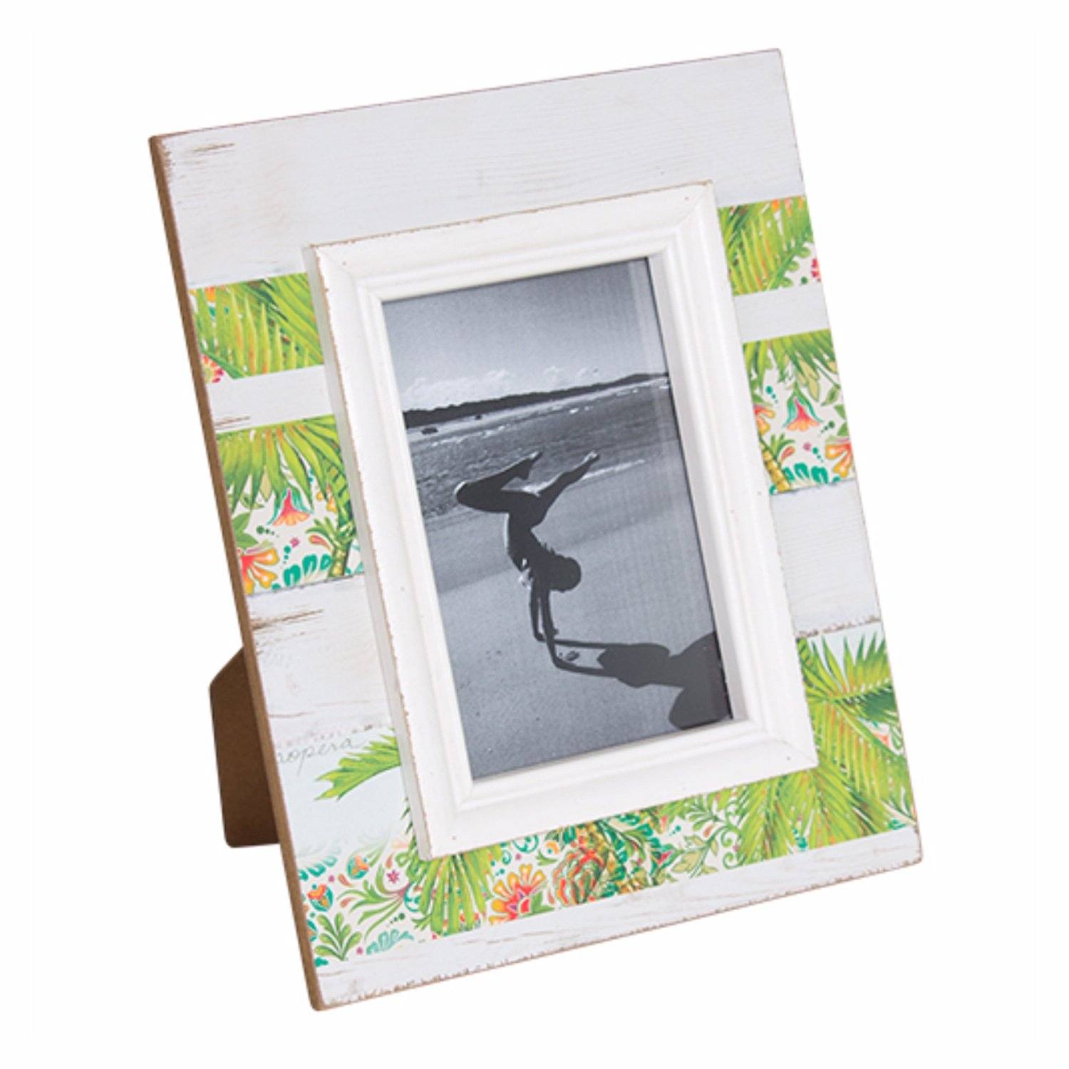 Photo Frame Wooden Tropical Palm with White Wash Timber Board 3464