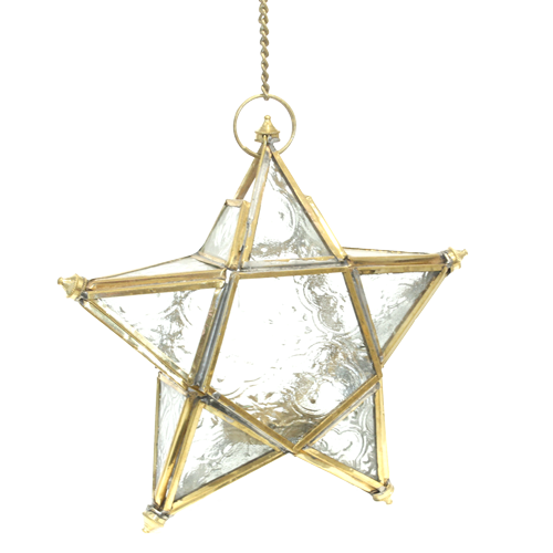 Candle Lantern Hanging Star Gold - The Renmy Store