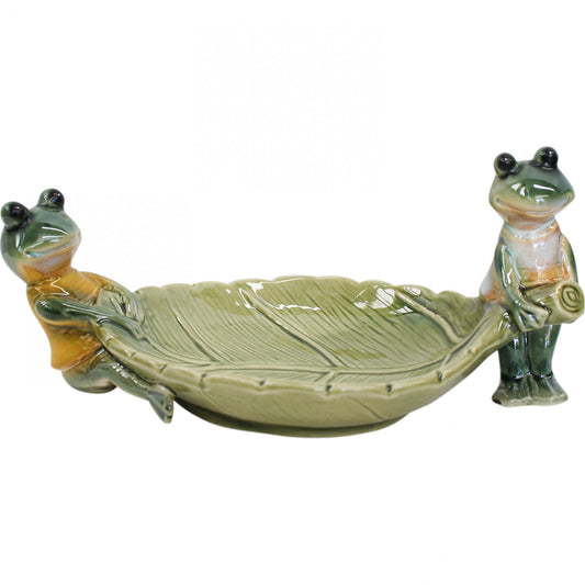 Leaf Plate Green with Frogs - The Renmy Store