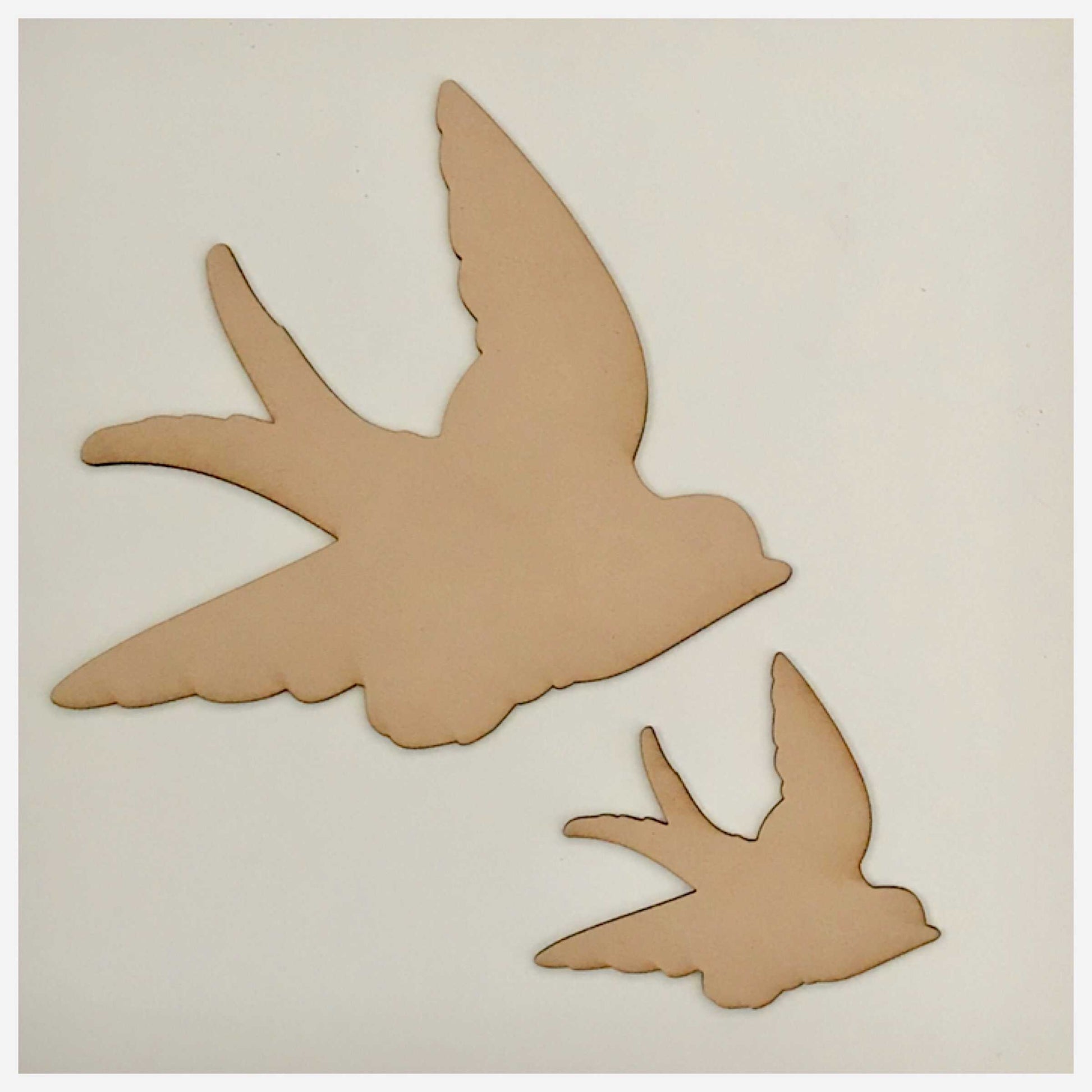 Bird Set of 2 Flying Birds MDF Shape DIY Raw Cut Out Art Craft Decor