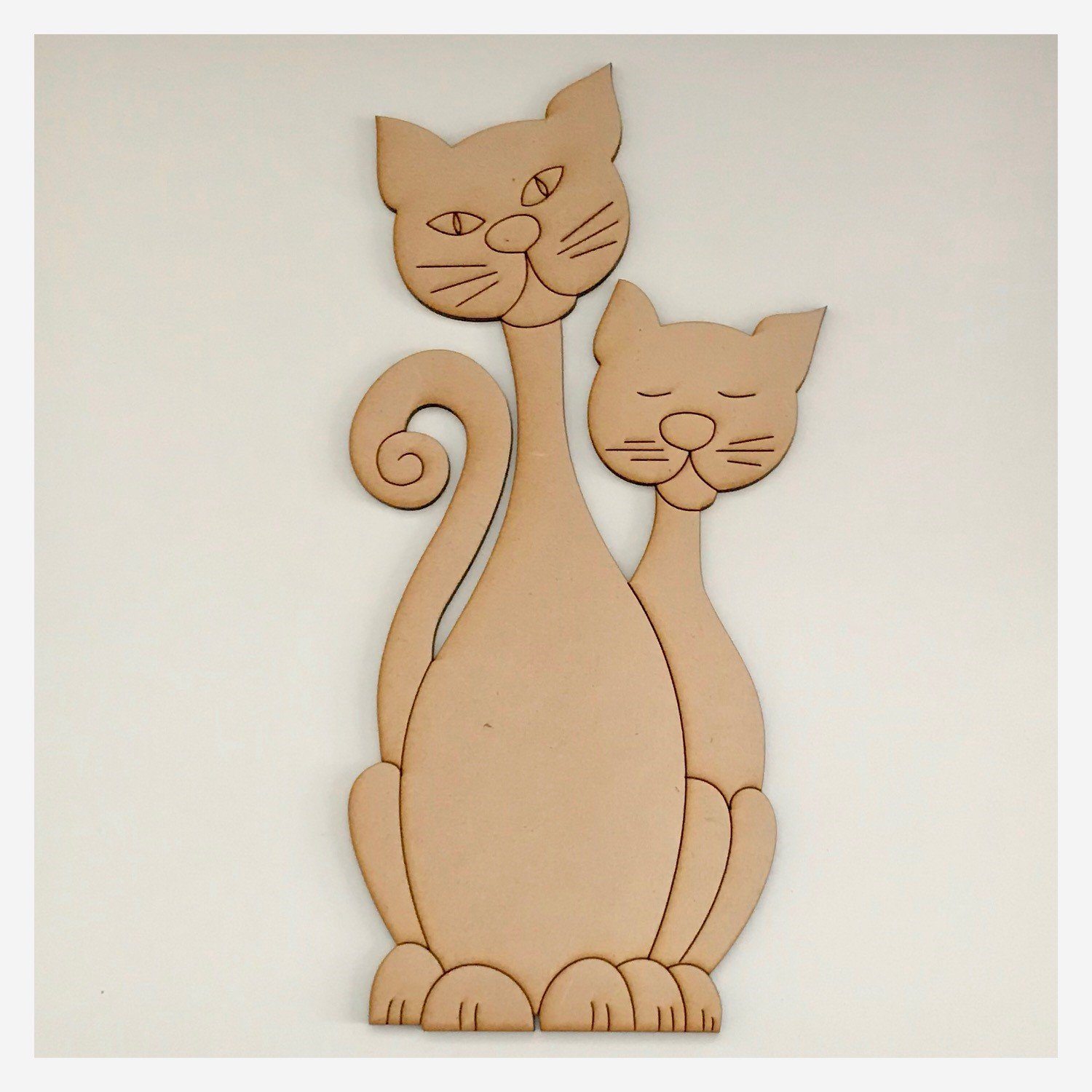 Two Cats Cat DIY Raw MDF Timber