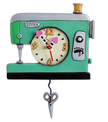 Clock Wall Sewing Stitch Funky Retro