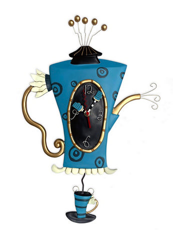 Clock Wall Cozy Time Tea Pot Funky Retro - The Renmy Store Homewares & Gifts 