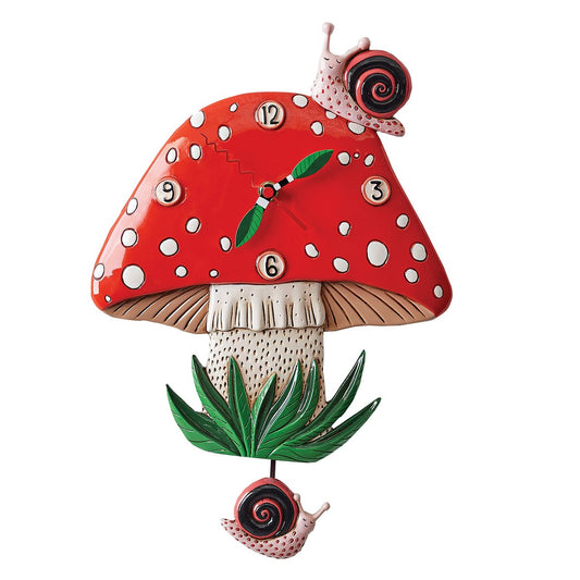 Clock Wall Mushroom Snail Funky Retro - The Renmy Store Homewares & Gifts 