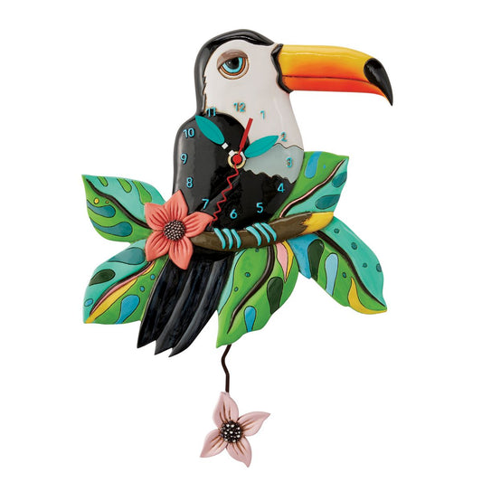 Clock Toucan Tom Tropical Wall Funky Retro - The Renmy Store Homewares & Gifts 