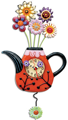 Clock Wall Café Flowerteaful Tea Funky - The Renmy Store Homewares & Gifts 
