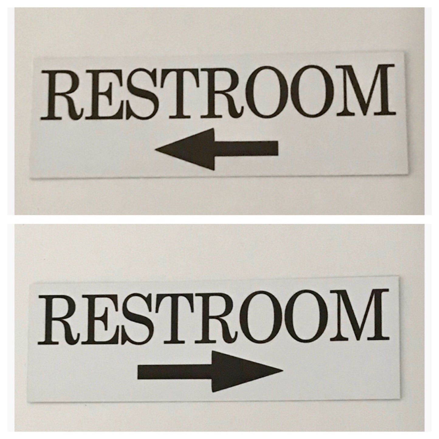 Restroom Toilet with Arrow Sign