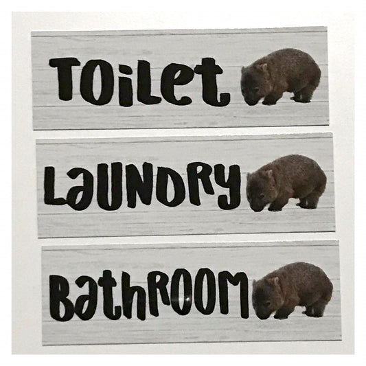 Wombat Door Sign Toilet Laundry Bathroom