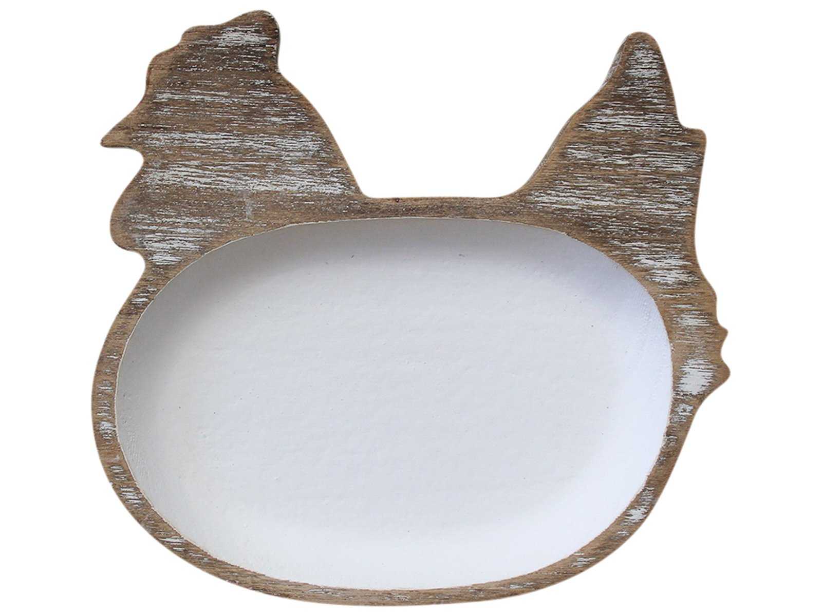 Rooster Chicken Wooden Dish Plate