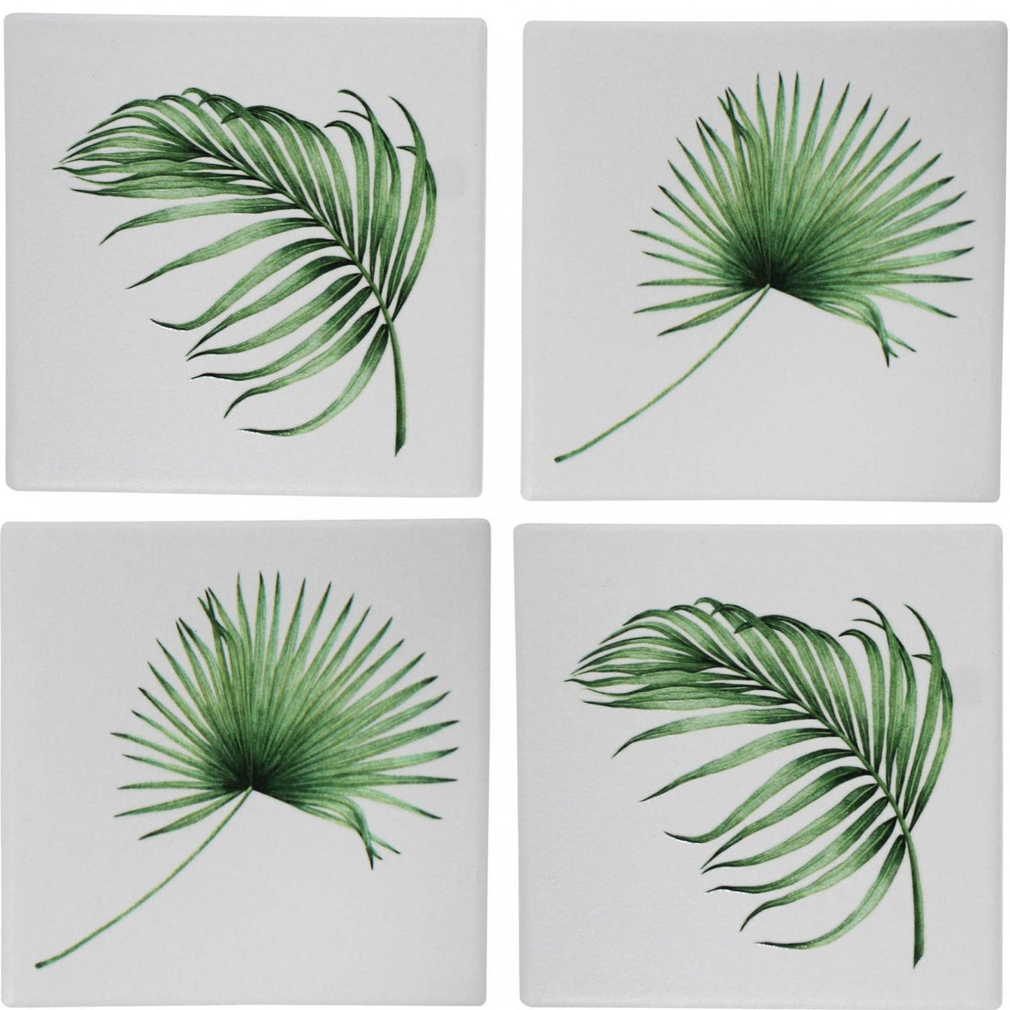 Coasters Set of 4 Palm Botanical Leaves