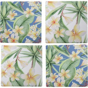 Frangipani Coasters Coaster Set of 4 - The Renmy Store Homewares & Gifts 