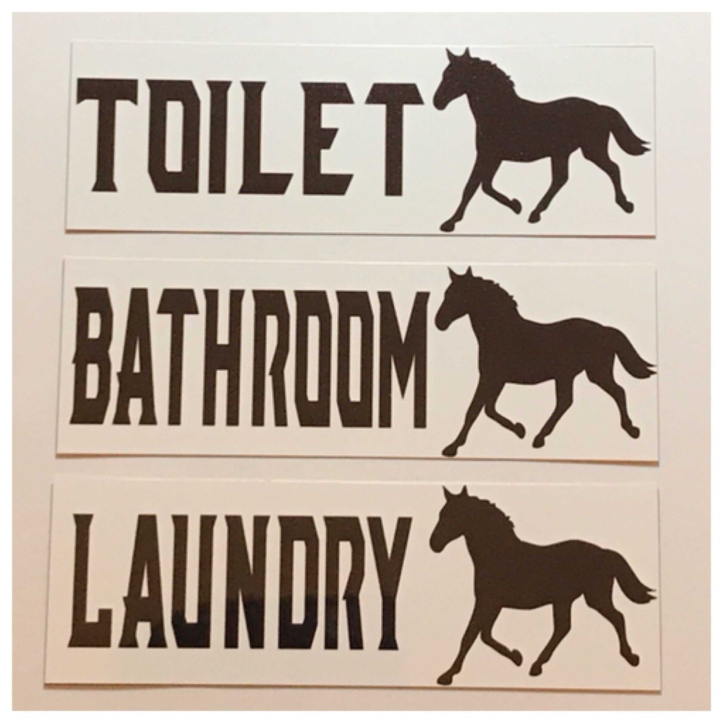 Horse Door Room Sign Toilet Laundry Bathroom