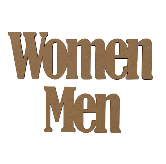 Toilet Men Women Door Word Sign MDF DIY Wooden Mod - The Renmy Store Homewares & Gifts 