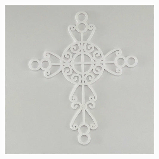 Cross Boho White Decorative Plastic Acrylic Religious Decor